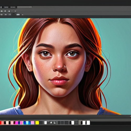 Home 19 ** A digital artist using Adobe Photoshop to create a character design, showcasing the transition from sketch to screen. Focus on the digital painting aspect, with a vibrant and colorful aesthetic.
**