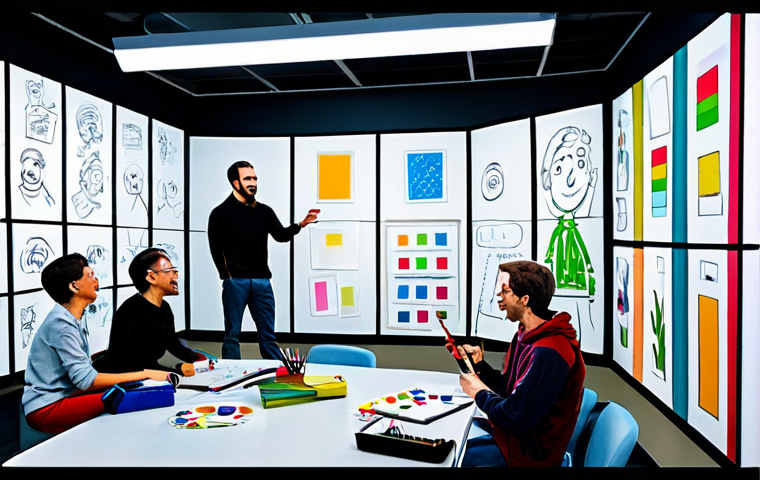 애니메이션 기획사의 장기 프로젝트 관리 - Creative Brainstorm**

"A vibrant, energetic brainstorming session in an animation studio. Team memb...