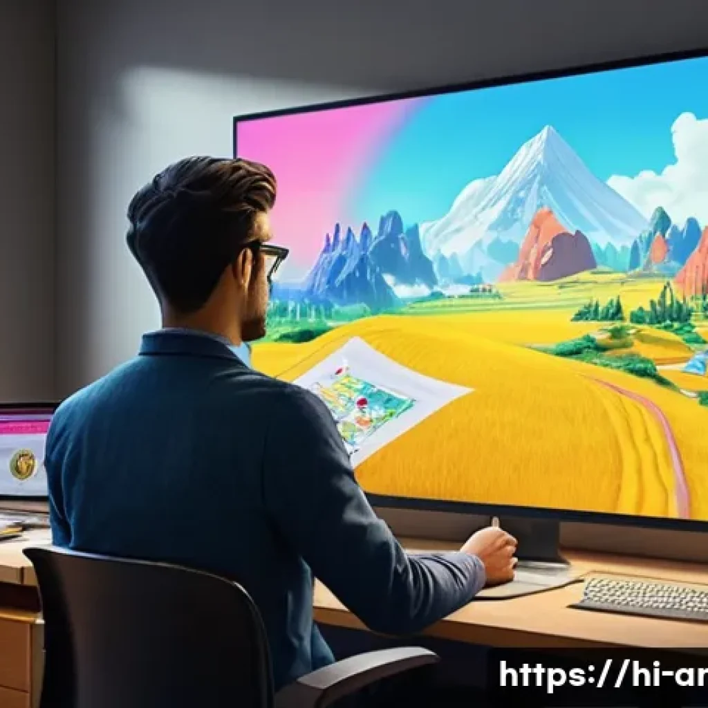 애니메이션 기획사와 관련된 법률 지식 - **Prompt:** A bustling, vibrant animation studio filled with diverse artists, illustrators, and 3D m...
