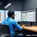 애니메이션 기획사와 정부 지원 사업 활용법 - A professional Indian animation studio office scene showing a diverse team of creative artists and t...